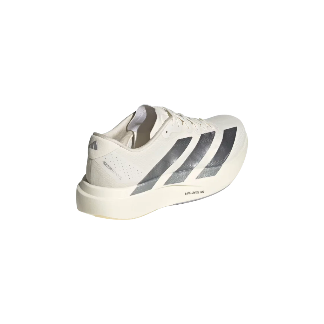 Adidas Adizero EVO SL Woven Shoes - Core White / Halo Silver - Image 3
