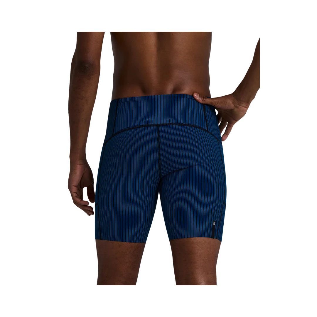 Bandit Men's Striped Cadence™ 7 Pocket Lined Quarter Tights - Ink Blue / Black - Image 2