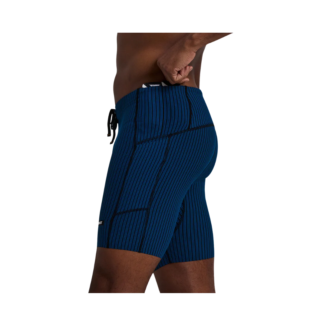 Bandit Men's Striped Cadence™ 7 Pocket Lined Quarter Tights - Ink Blue / Black - Image 3