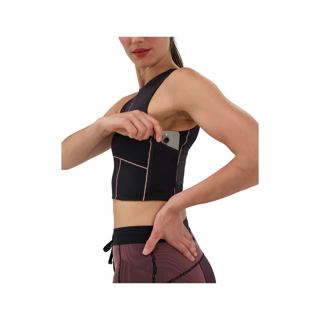 Bandit Stamina Crop with Merrow Edge Black / Mauve - Image 2