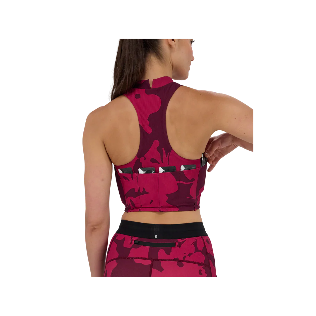 Bandit W Cadence Printed Mockneck Race Crop Printed Fig/Berry - Image 3