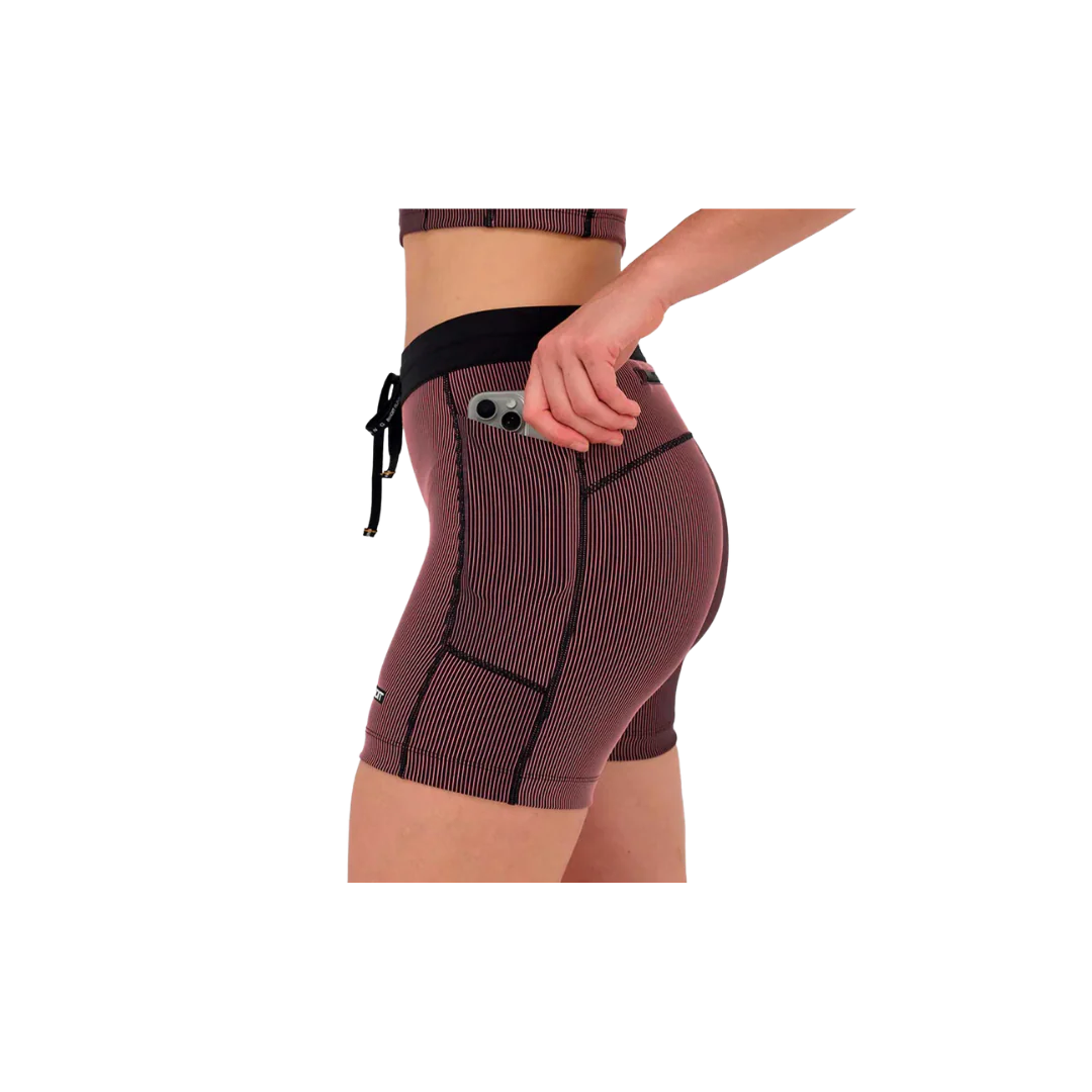 Bandit W Gridlock 5" Compression Short  Black / Mauve - Image 3