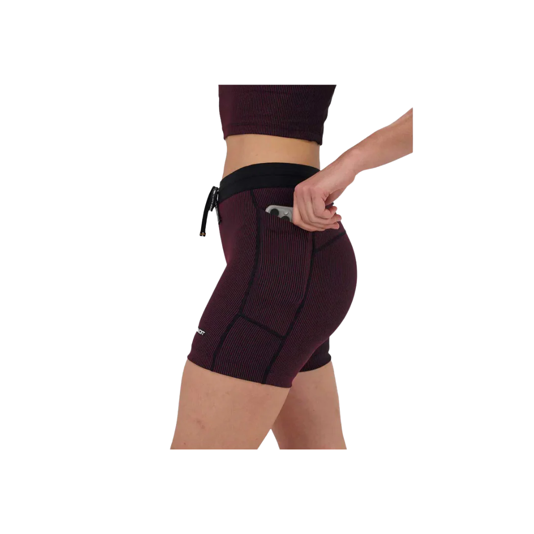 Bandit W Striped Cadence 5" Compression Short  Black/Fig - Image 3