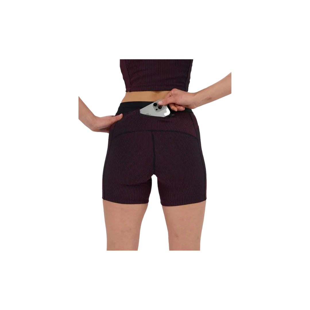 Bandit W Striped Cadence 5" Compression Short  Black/Fig - Image 4