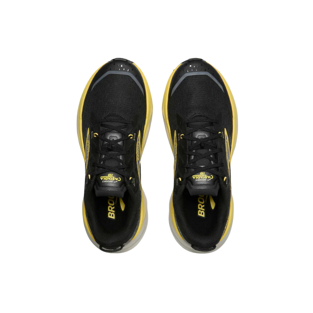 Brooks Men's Cascadia 19 Running Shoes - Black/Yellow/Chateau - Image 2