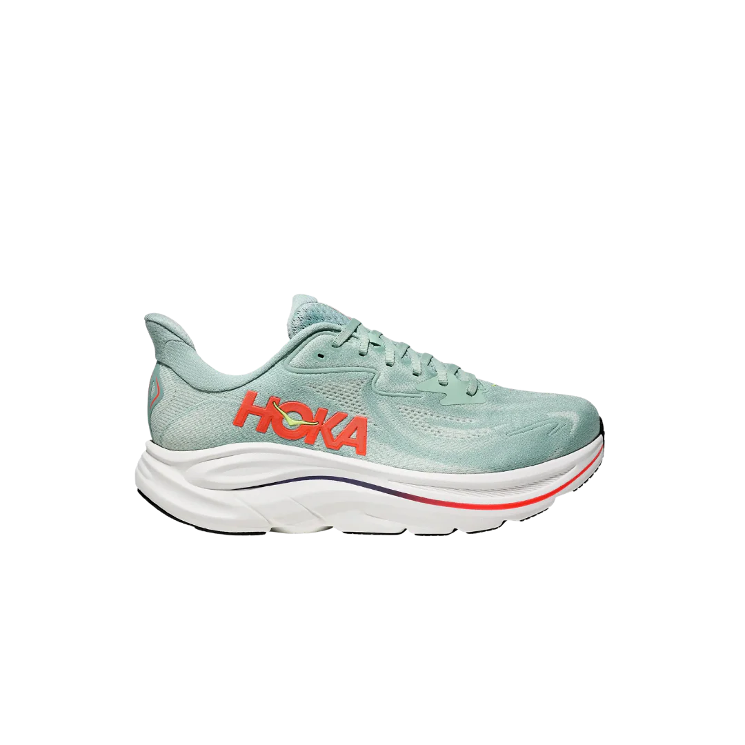 Hoka M Clifton 10 - Sage / Neon Flame