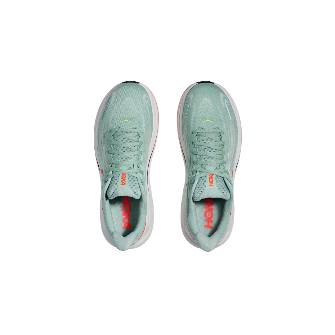 Hoka M Clifton 10 - Sage / Neon Flame - Image 2