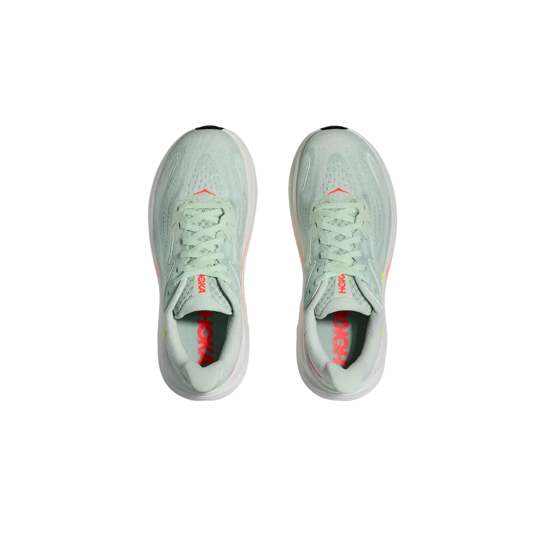 Hoka W Clifton 10 - Sea Glass / Neon Flame - Image 2