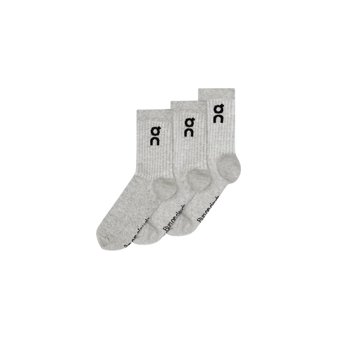 On Running Logo Sock High 3P Unisex - Heather Gray