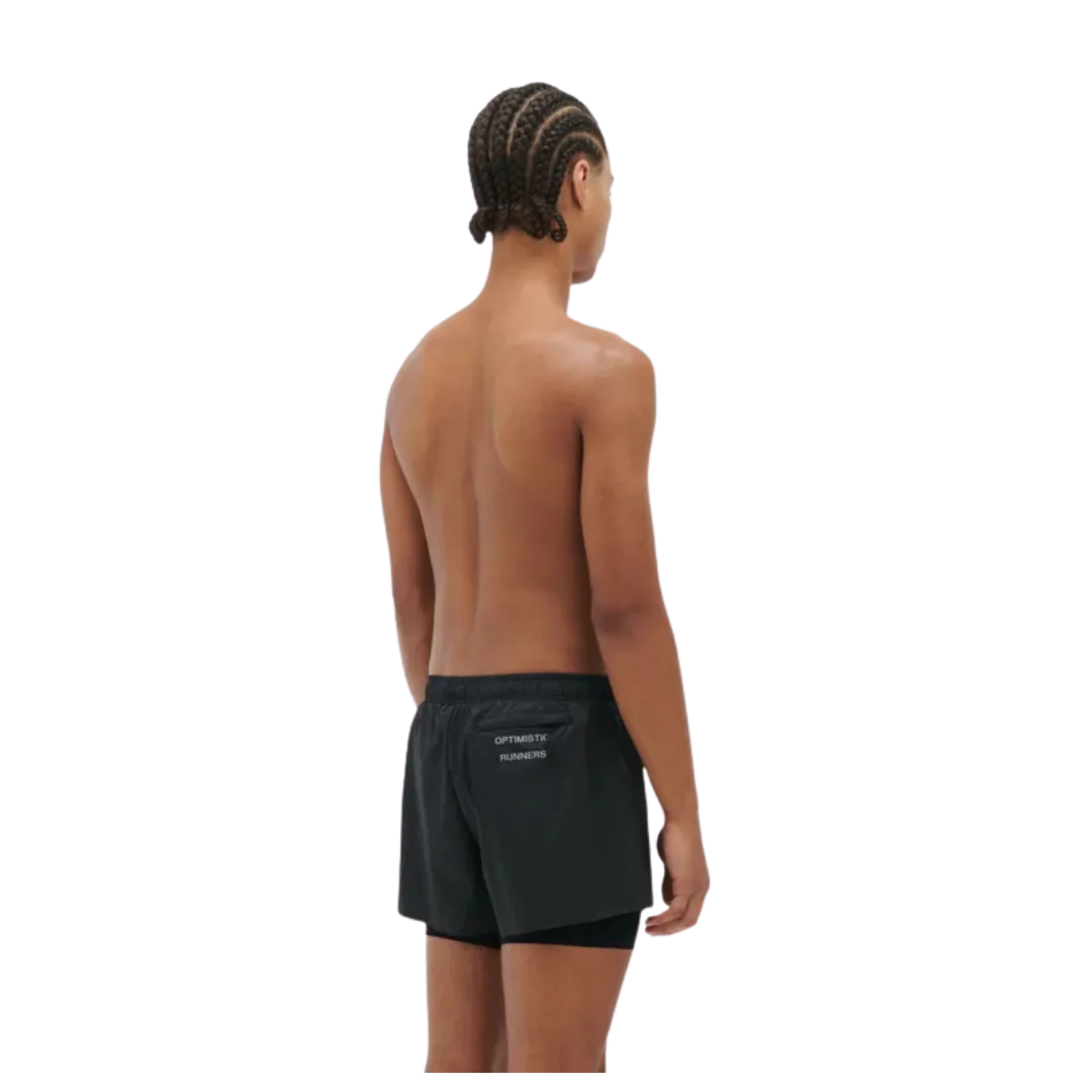 Optimistic Runners Glossy Ripstop Shorts Black - Image 3