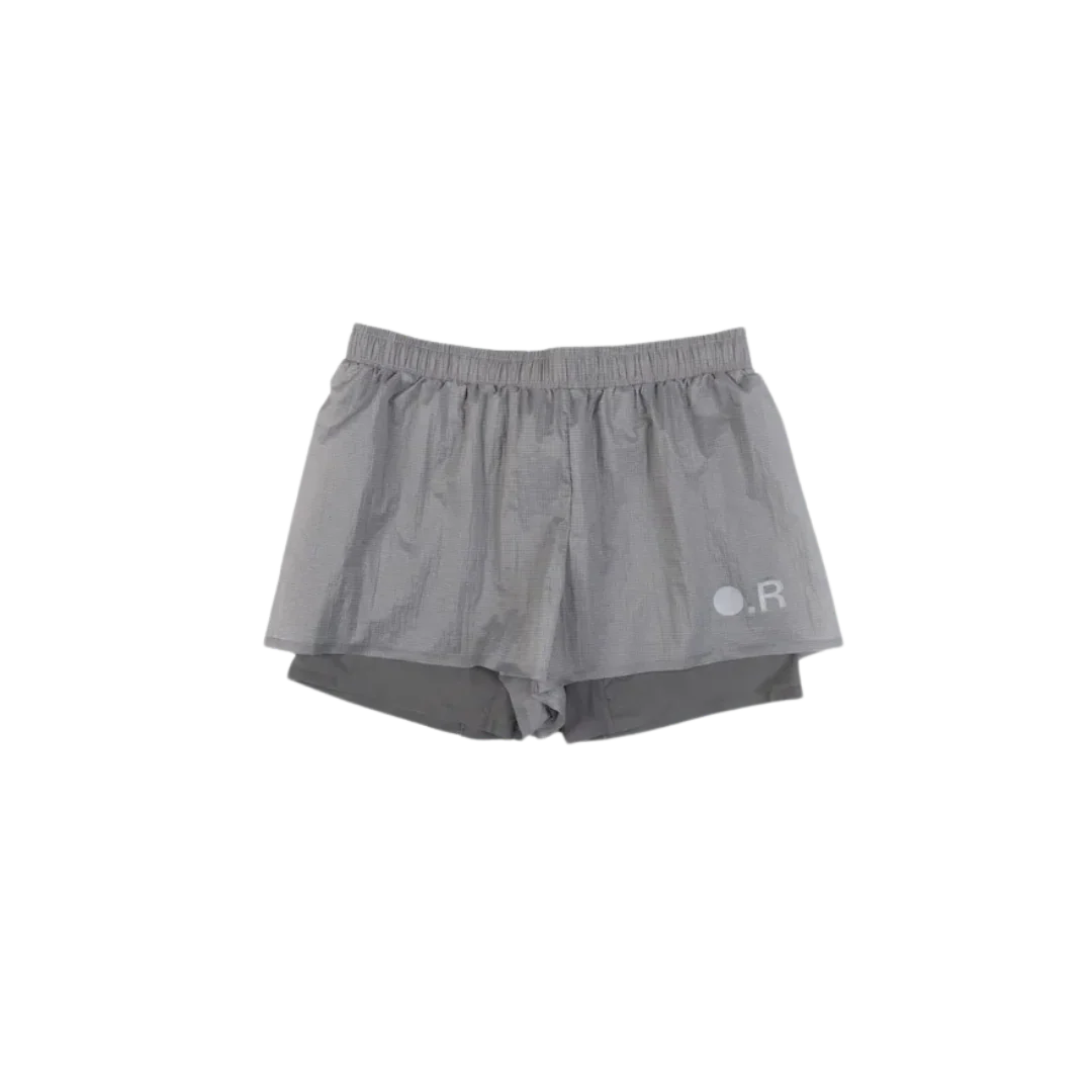 Optimistic Runners Glossy-Ripstop Shorts Light Grey