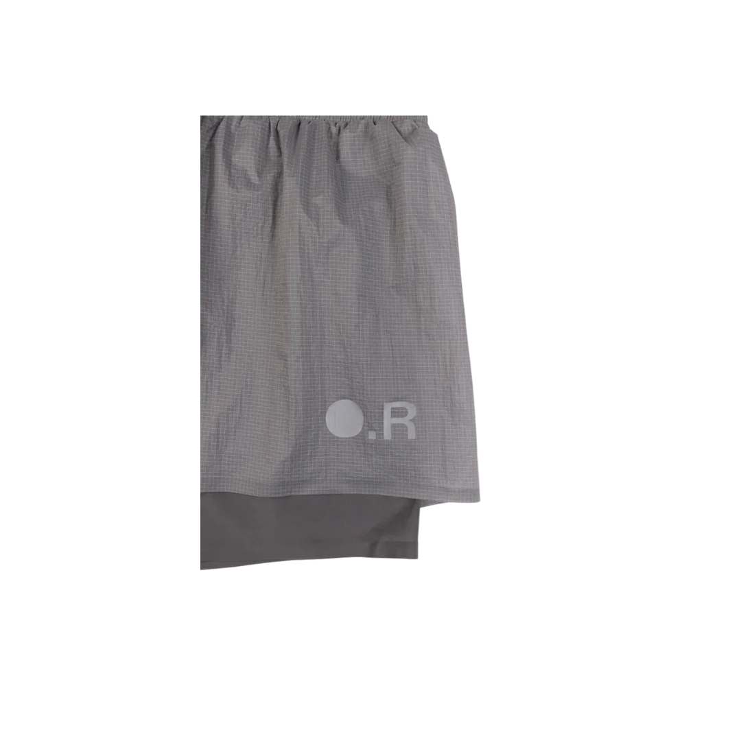 Optimistic Runners Glossy-Ripstop Shorts Light Grey - Image 3