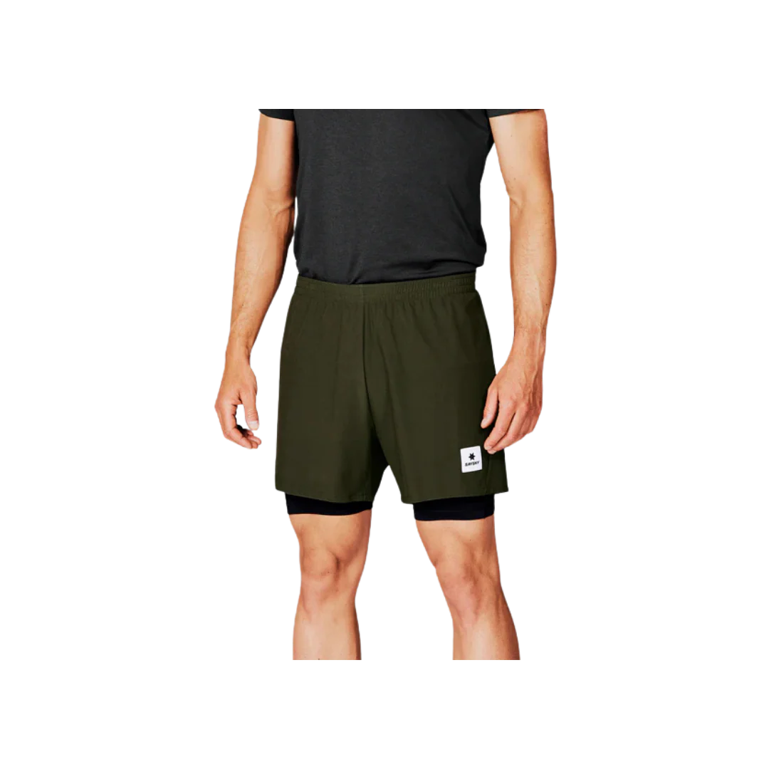 SAYSKY Pace 2 in 1 Shorts 5'' - Green - Image 3