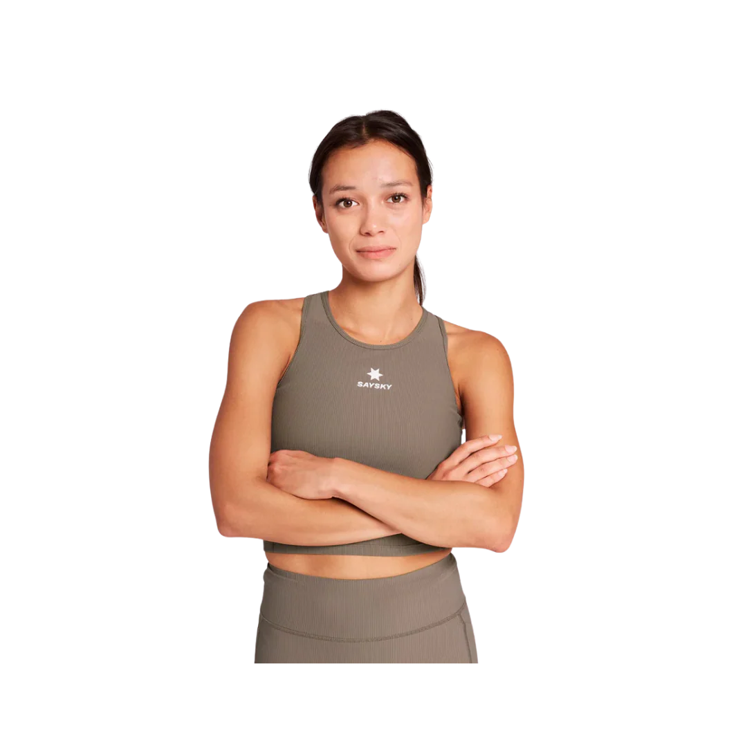 Saysky W Combat Rib Crop Top - Taupe - Image 2