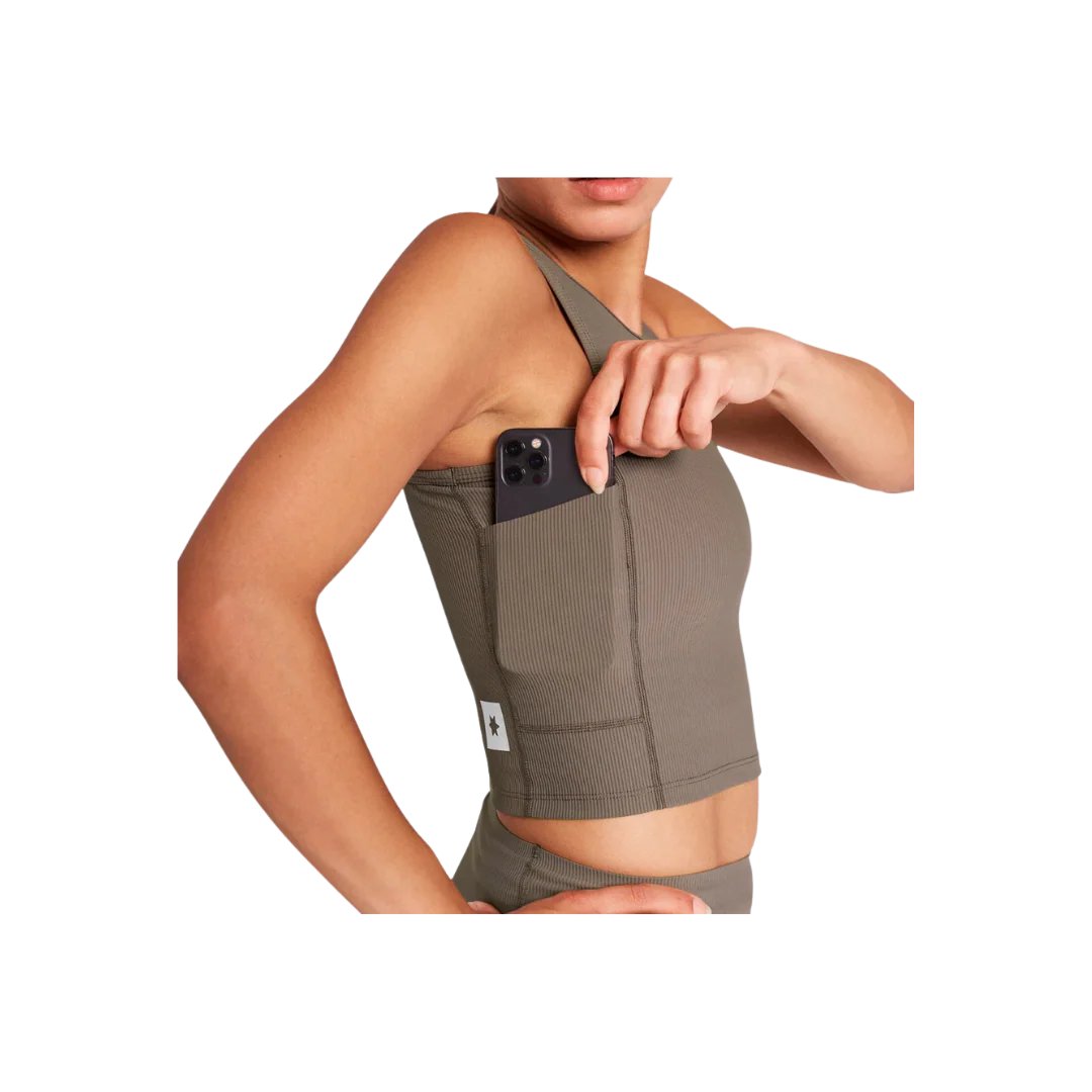 Saysky W Combat Rib Crop Top - Taupe - Image 3