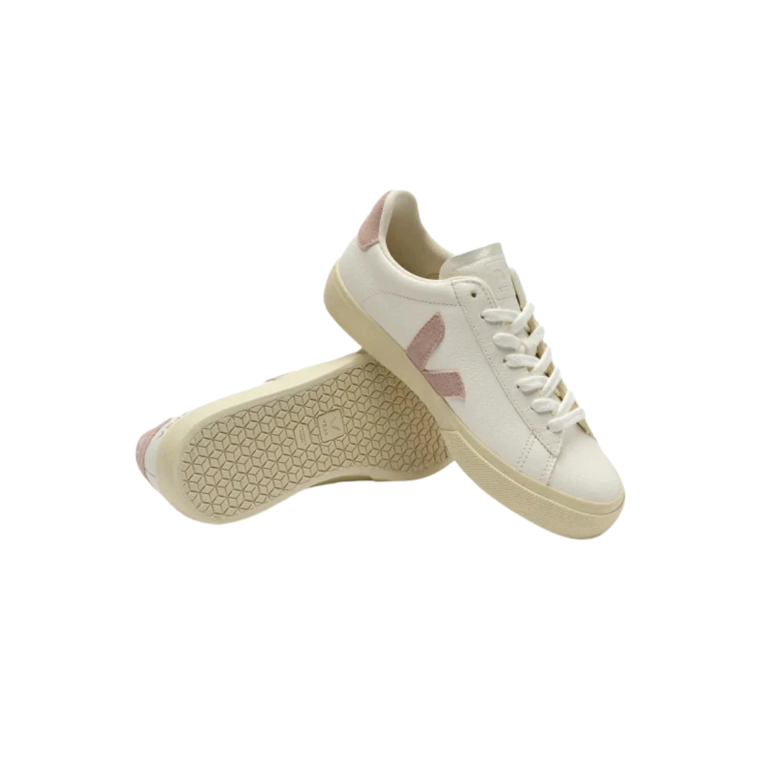 Veja Campo Leather Sneaker - Extra White / Babe - Image 3