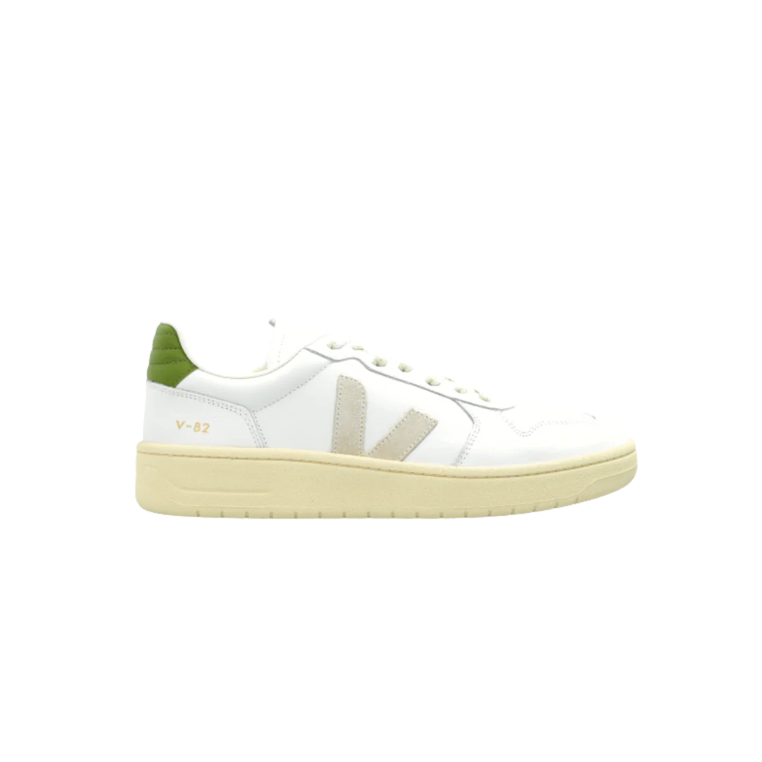 Veja V-82 II Grained Leather - White / Pierre / Kiwi