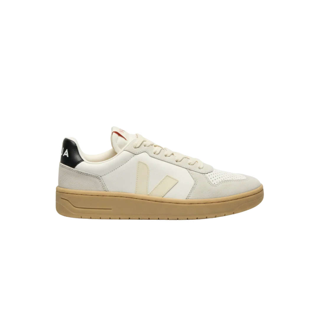 Veja V-82 Leather - Pure Calcaire Black